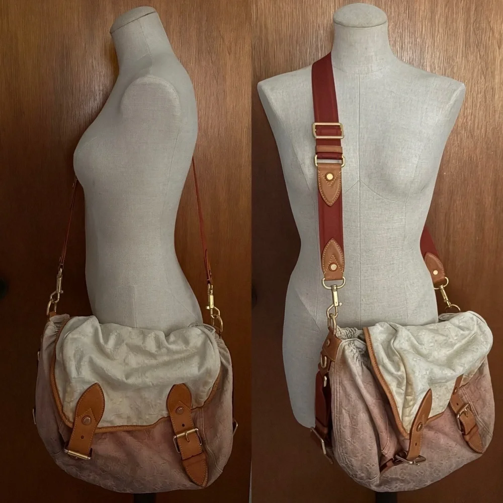 VTG LOUIS VUITTON Denim Orange Ombre Sunrise Large Messenger Bag